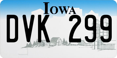 IA license plate DVK299