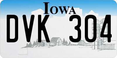 IA license plate DVK304