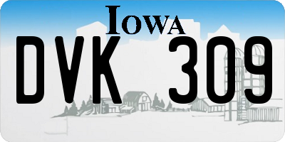 IA license plate DVK309