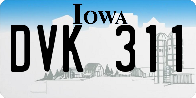 IA license plate DVK311