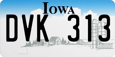 IA license plate DVK313