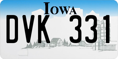IA license plate DVK331
