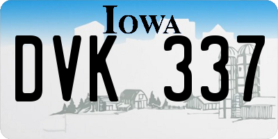 IA license plate DVK337