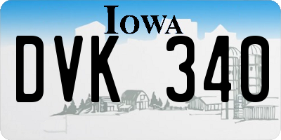 IA license plate DVK340