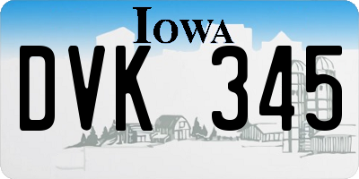 IA license plate DVK345