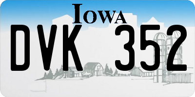IA license plate DVK352