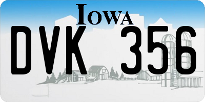 IA license plate DVK356