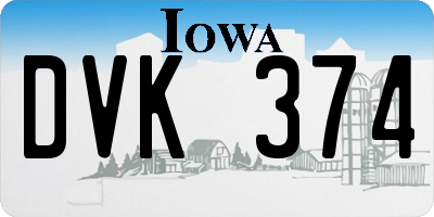 IA license plate DVK374