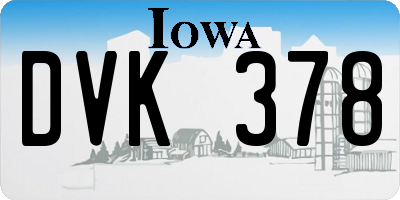IA license plate DVK378