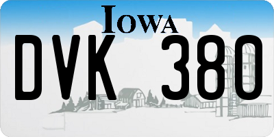IA license plate DVK380