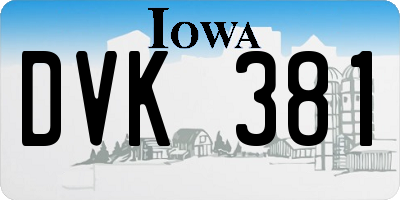 IA license plate DVK381