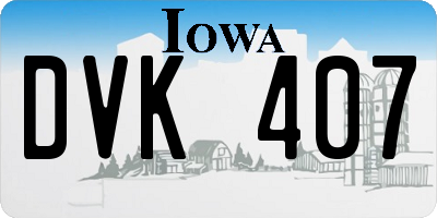 IA license plate DVK407
