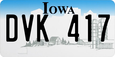 IA license plate DVK417