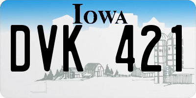 IA license plate DVK421