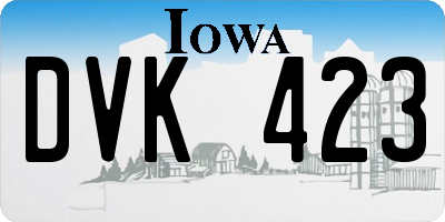 IA license plate DVK423