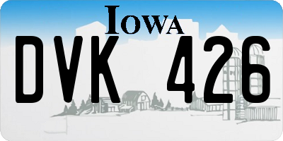 IA license plate DVK426