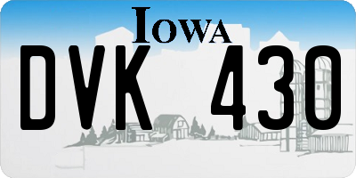 IA license plate DVK430