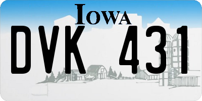 IA license plate DVK431