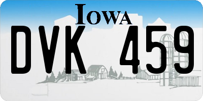 IA license plate DVK459