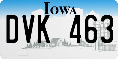 IA license plate DVK463
