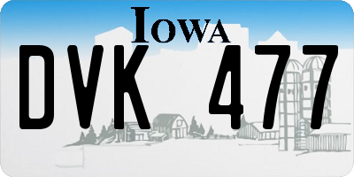 IA license plate DVK477