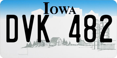 IA license plate DVK482