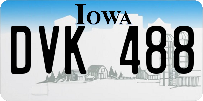 IA license plate DVK488