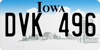 IA license plate DVK496