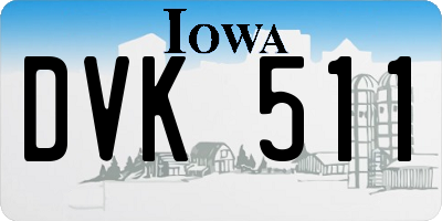 IA license plate DVK511