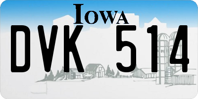 IA license plate DVK514