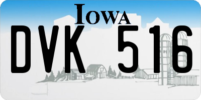 IA license plate DVK516