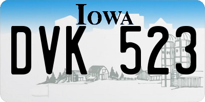 IA license plate DVK523
