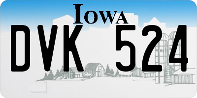 IA license plate DVK524