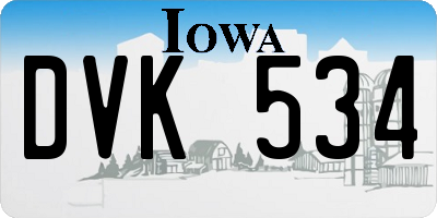 IA license plate DVK534