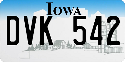 IA license plate DVK542