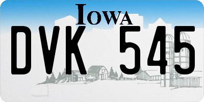 IA license plate DVK545