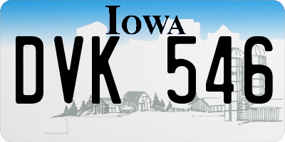 IA license plate DVK546