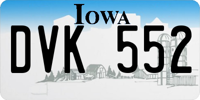 IA license plate DVK552