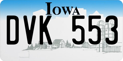 IA license plate DVK553