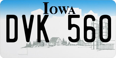 IA license plate DVK560