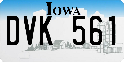 IA license plate DVK561