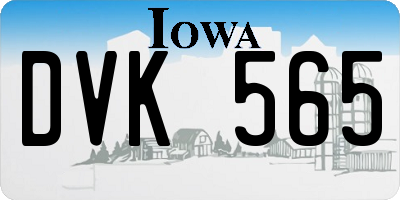 IA license plate DVK565