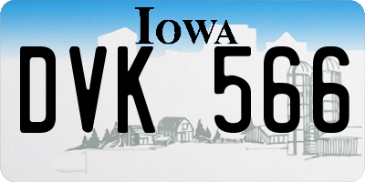 IA license plate DVK566