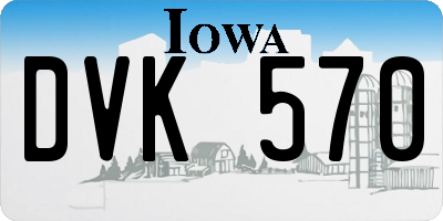 IA license plate DVK570