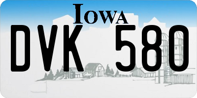 IA license plate DVK580