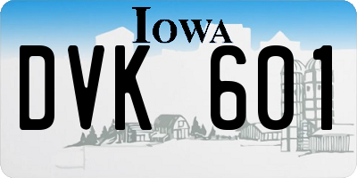 IA license plate DVK601