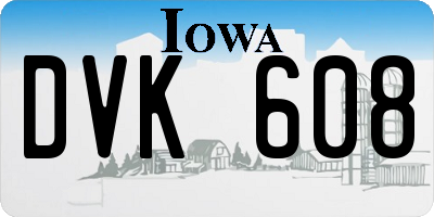 IA license plate DVK608