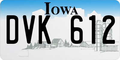 IA license plate DVK612