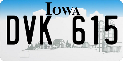 IA license plate DVK615