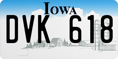 IA license plate DVK618